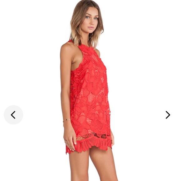 Lovers and friends Caspian red lace dress, small - Picture 2 of 7